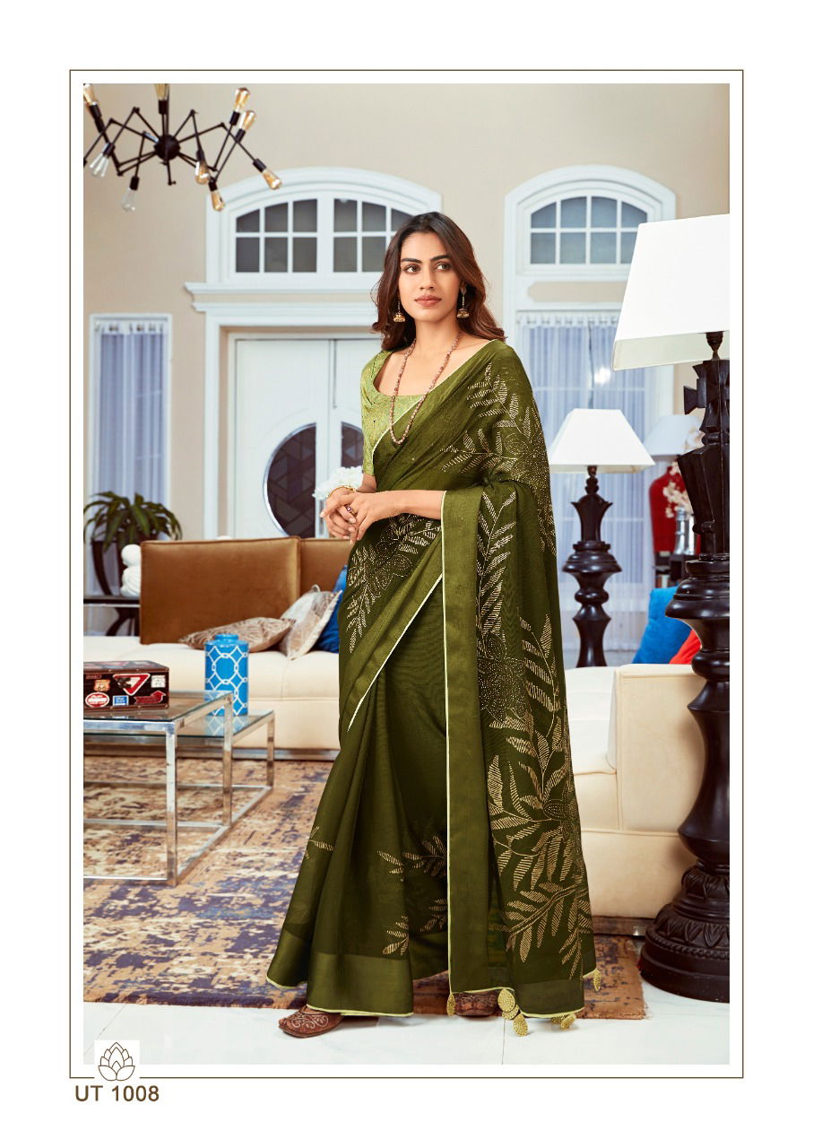 Sr Utsav Printed Chiffon Designer Fancy Party Wear Saree Collection